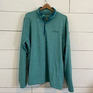 Columbia Waffle Fleece Quarter Zip Teal Pullover.